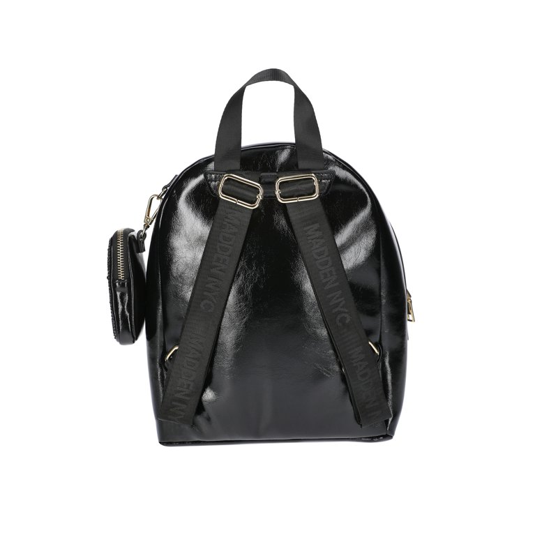 Madden NYC Women's Faux Leather Dome Ring Backpack Black