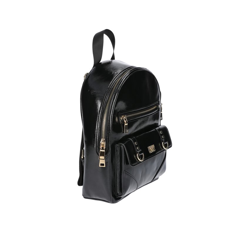 Madden NYC Women's Faux Leather Dome Ring Backpack Black