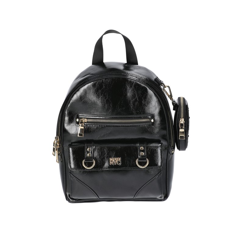Madden NYC Women's Faux Leather Dome Ring Backpack Black