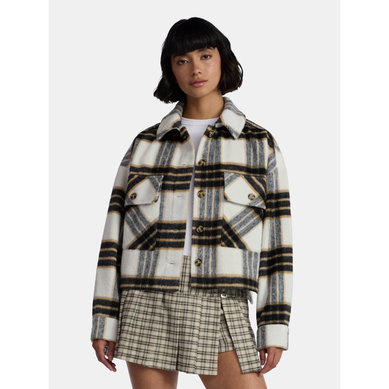 Madden NYC Women’s Plaid Jacket Midweight Sizes XXS-XXL