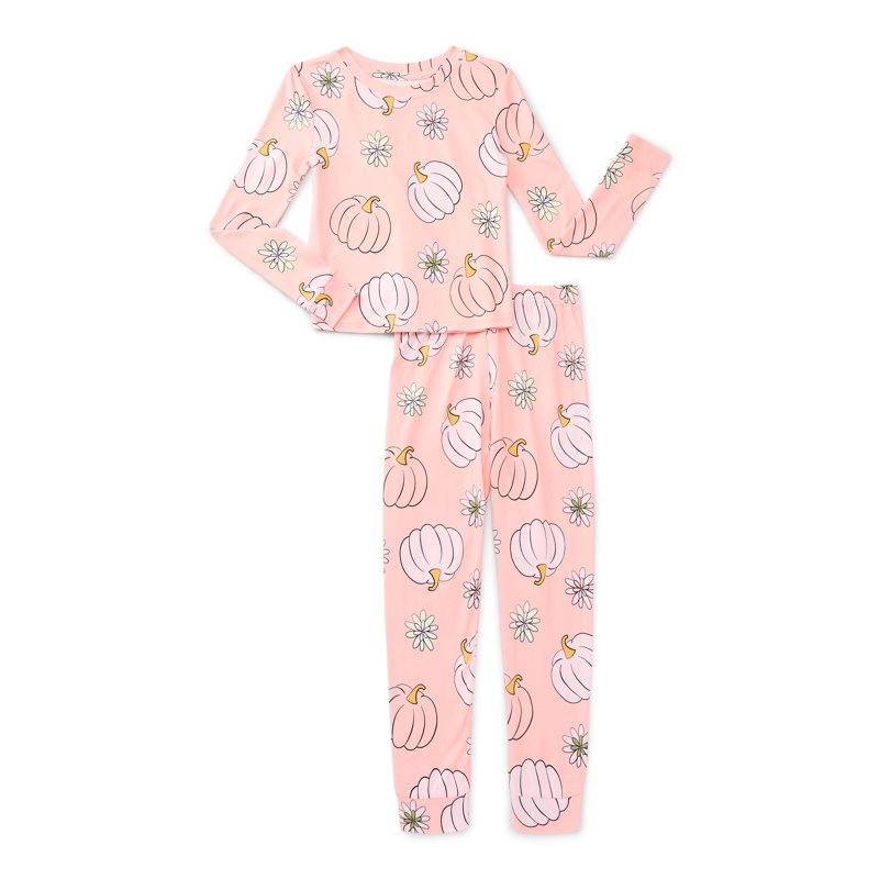Major Cuddles Girls Long Sleeve Top and Pants Snug Fit Pajama Sleep Set 2-Piece Sizes 4-12