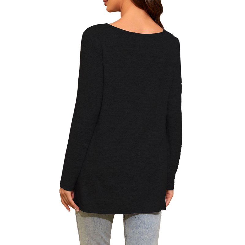 Maternity Clothes Long Sleeve Side Split Maternity Shirts Tops For Women