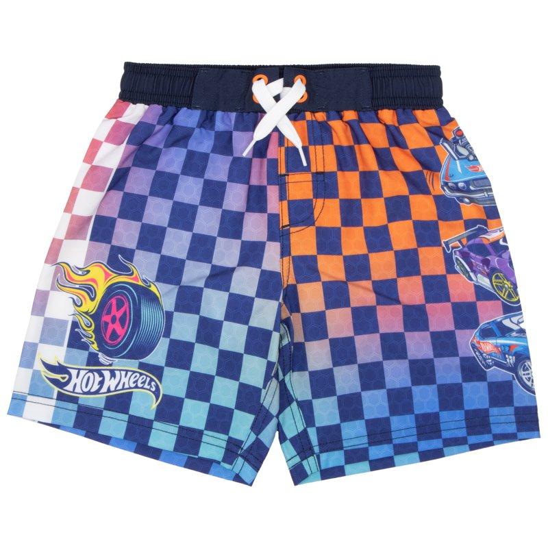 Mattel Hot Wheels Boys Drawstring Swim Trunks Race Car Themed Swim Shorts for Kids and Toddlers (Sizes 4-12)