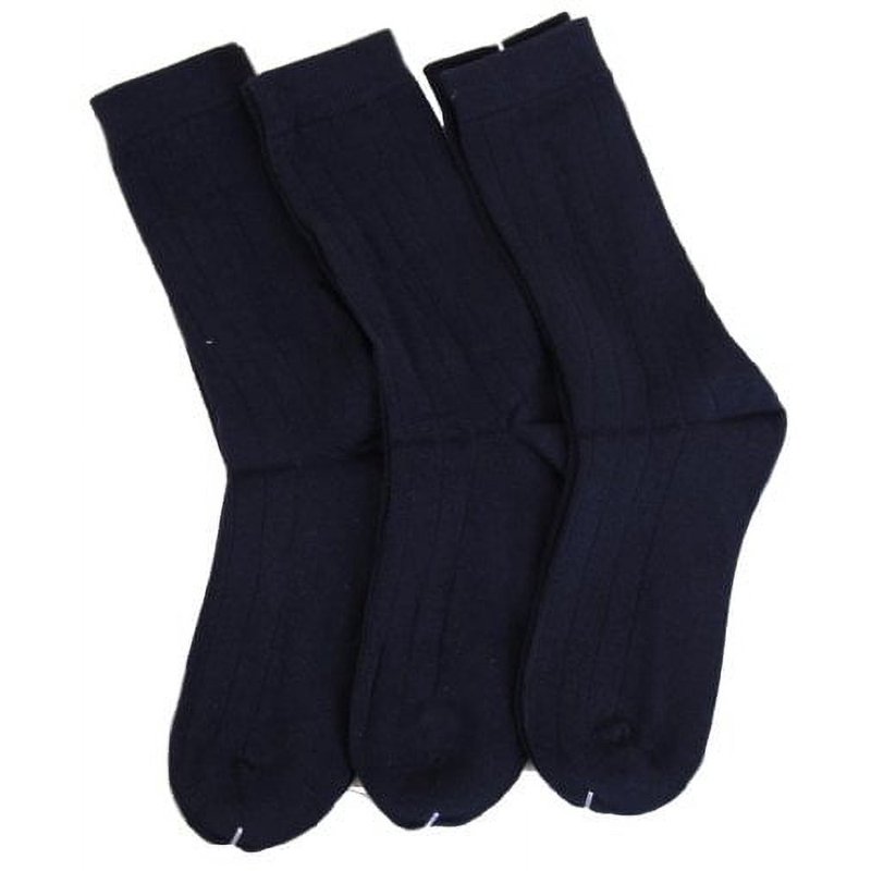 MeMoi 3 Pair Pack Basic Cotton Blend Ribbed Crew Socks - Boys - Male