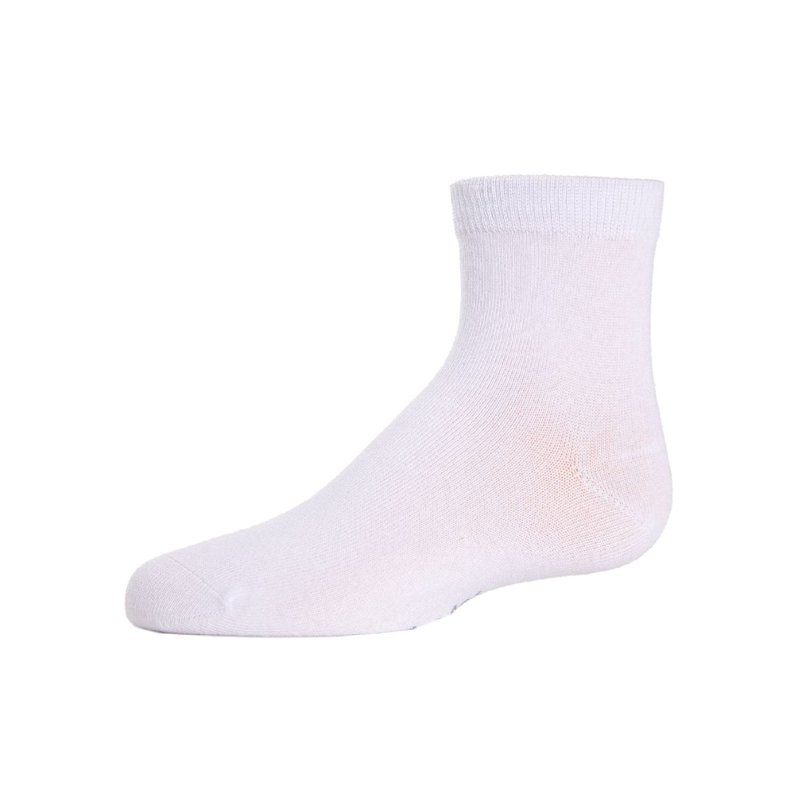 MeMoi Unisex Basics Kids Cotton Blend Ankle Socks - Girls - Female (8 White)
