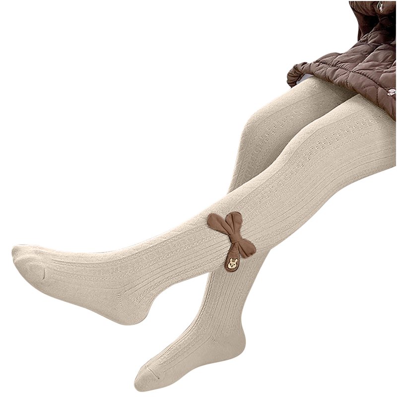 Meresysid Girls' Tights Winter Elastic Warm Pantyhose Kid's Bottom Socks And Pant (1-12 Years Old) Beige