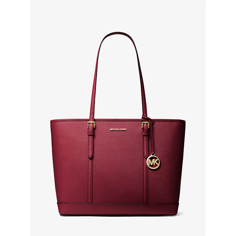 Michael Kors Outlet Jet Set Travel Large Saffiano Leather Tote Bag - Cherry