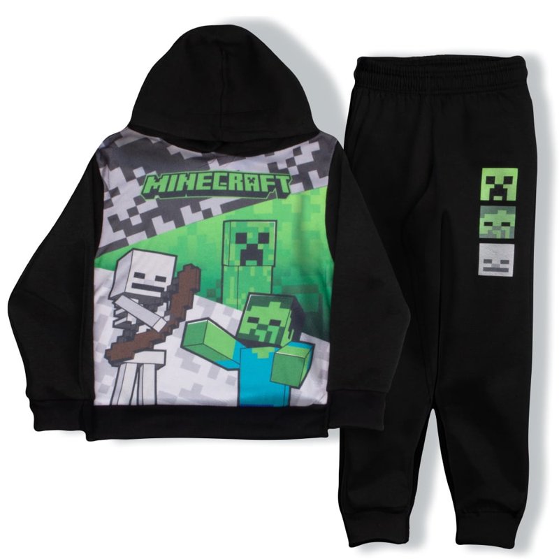 Minecraft Boys 2 Piece Fleece Pants Sets Pullover Hoodie and Jogger Set for Boys (Sizes 4-16)
