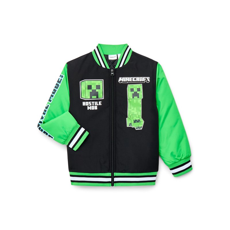 Minecraft Boys Graphic Bomber Jacket Sizes 4-12