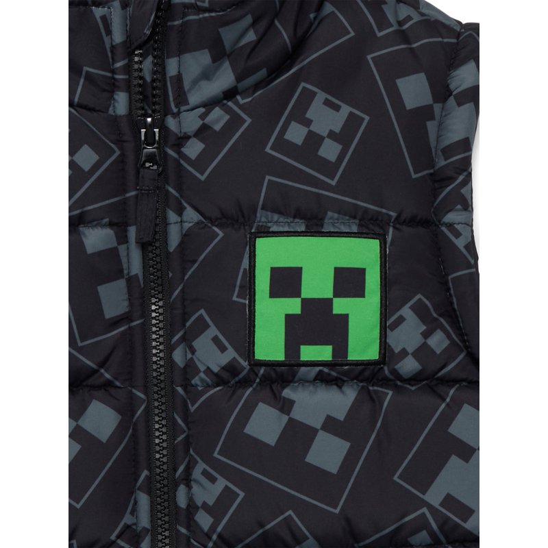Minecraft Boys Graphic Puffer Vest Sizes 4-16