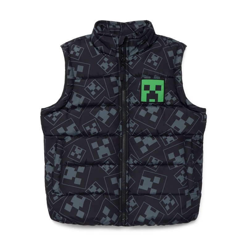 Minecraft Boys Graphic Puffer Vest Sizes 4-16