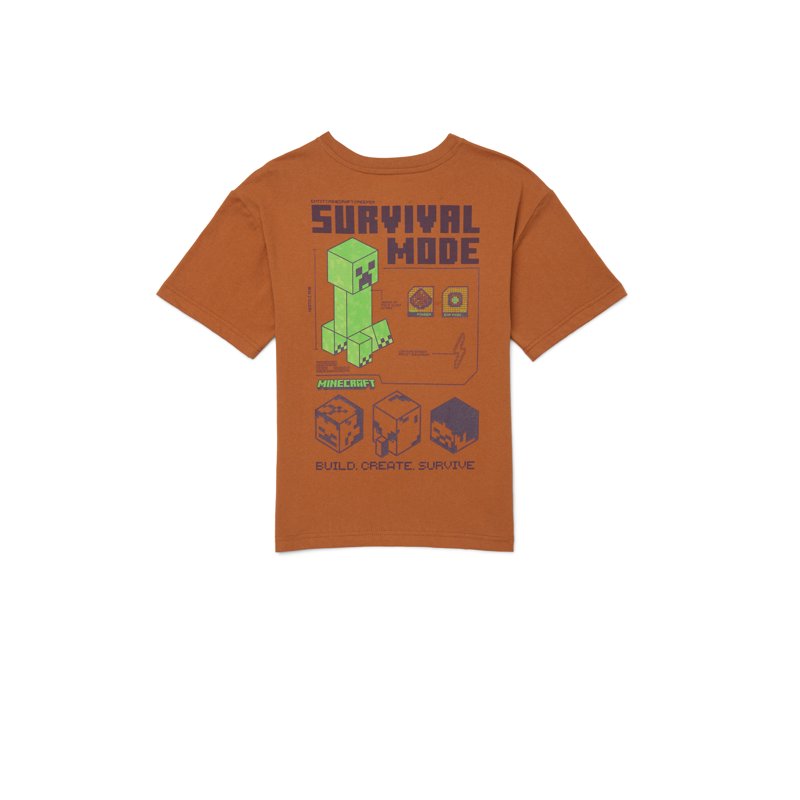 Minecraft Boys Graphic Retro Print Tee With Short Sleeves Sizes 4-18