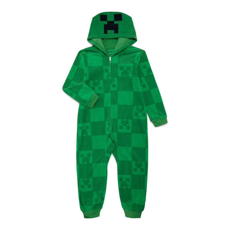 Minecraft Boys Hooded Union Suit Sizes 4-12