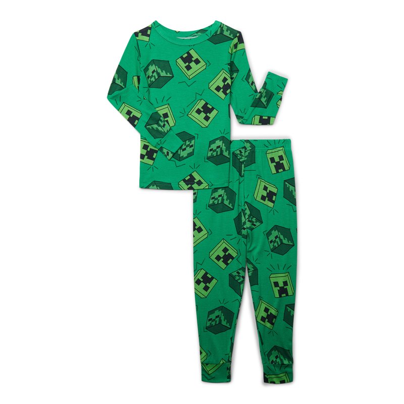 Minecraft Boys Top and Pants Pajama Set 2-Piece Sizes 4-10