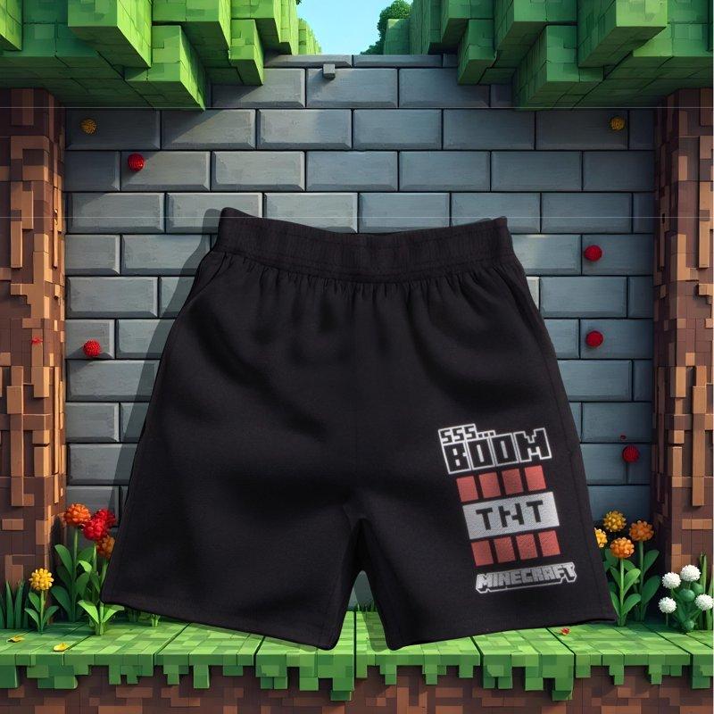 Minecraft Creeper Boys' Summer Outfit 3-Piece Set Graphic T-Shirt Shorts & Socks Sizes 4-16