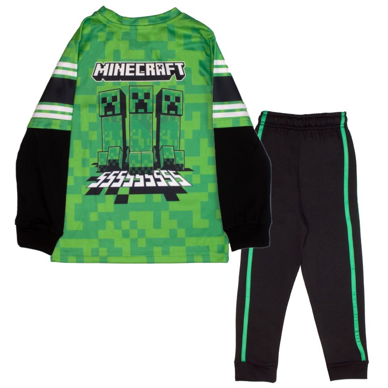 Minecraft Jolly Mobs SSS Creepeer Boys Athletic Long Sleeve And Sweatpants 2-Piece Set For Kids (Size 4-16)
