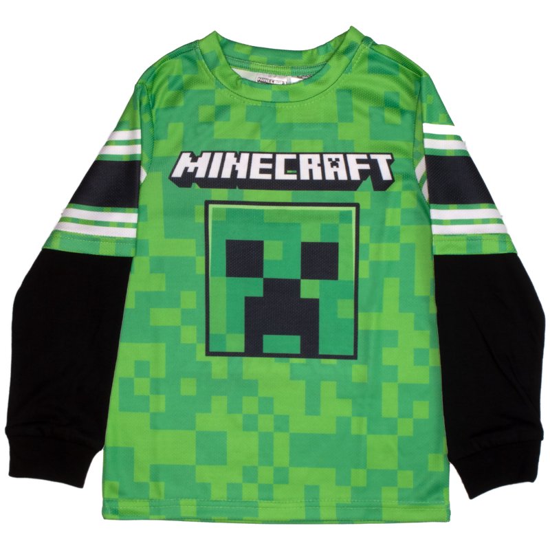 Minecraft Jolly Mobs SSS Creepeer Boys Athletic Long Sleeve And Sweatpants 2-Piece Set For Kids (Size 4-16)