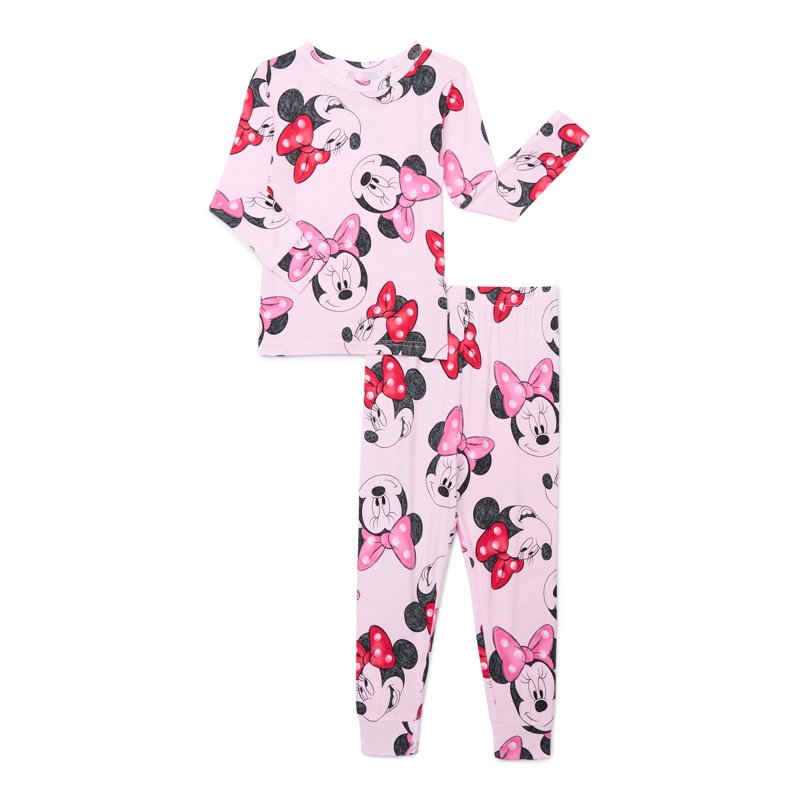 Minnie Mouse Girls Top and Pants Pajama Set 2-Piece Sizes 4-10