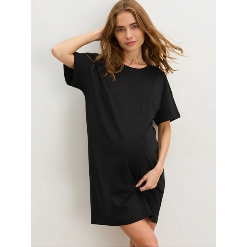 MINTREUS Women Short Sleeve Maternity Casual T-shirt Dresses Casual Mama Pregnancy Blouses Clothes