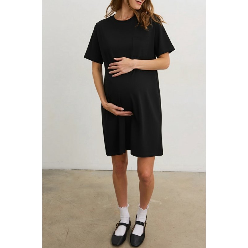 MINTREUS Women Short Sleeve Maternity Casual T-shirt Dresses Casual Mama Pregnancy Blouses Clothes