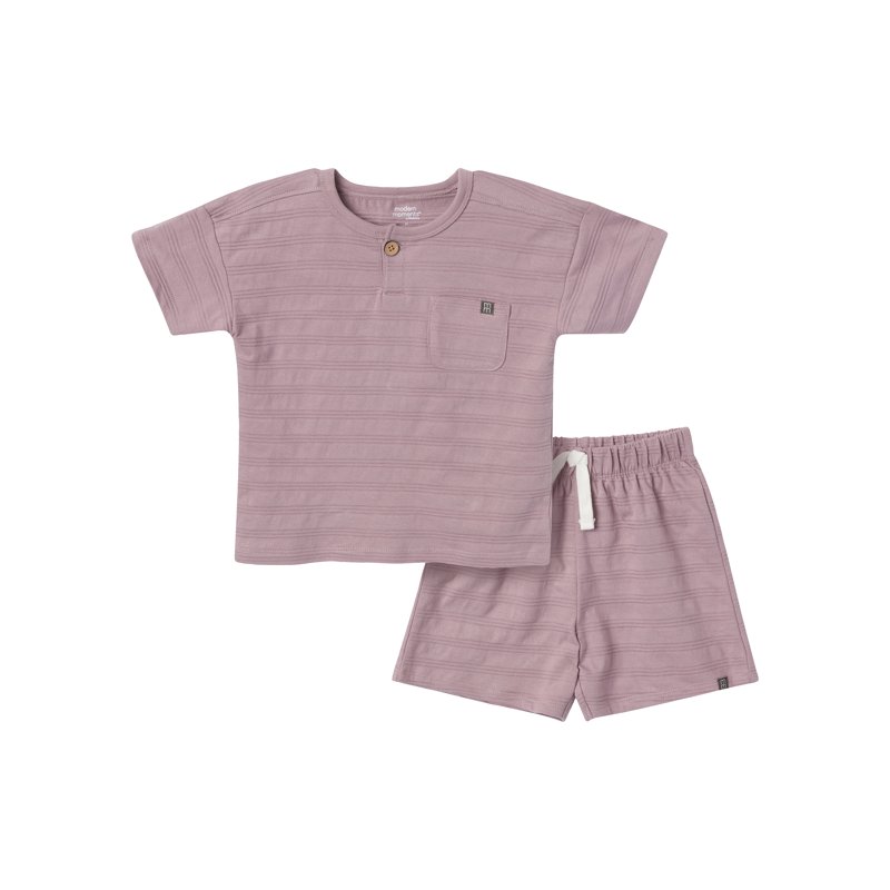 Modern Moments by Gerber Toddler Boy Oversized Textured Shirt and Short Outfit Set 2-Piece 12 Months - 5T