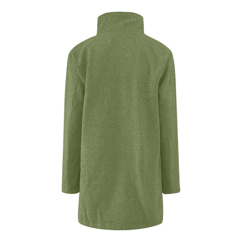 Mohiass Pea Coats For Women 2024 Thicken Wool Blend Winter Coats Single Breasted Long Trench Overcoat Stand Collar Casual Blazer Jacket With Pockets Army Green 2XL