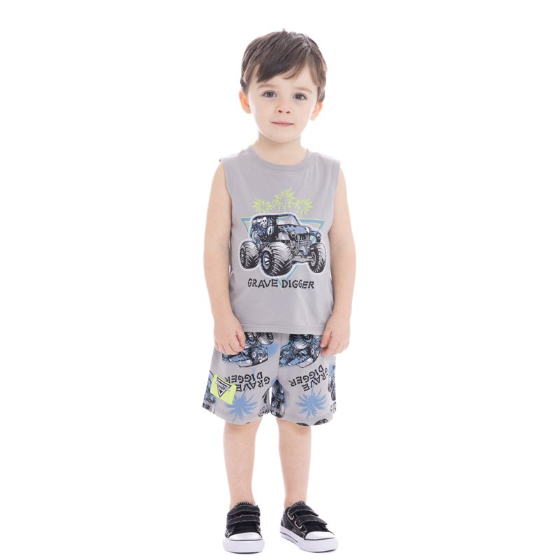 Monster Jam Toddler Boys Graphic Print Tank Top and Shorts Set 2-Piece Sizes 12M-5T