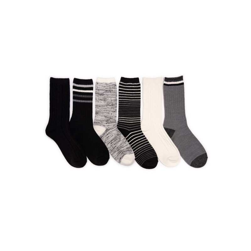 MUK LUKS Women's Fluffy Dream Crew Boot Socks 6-Pack OSFM