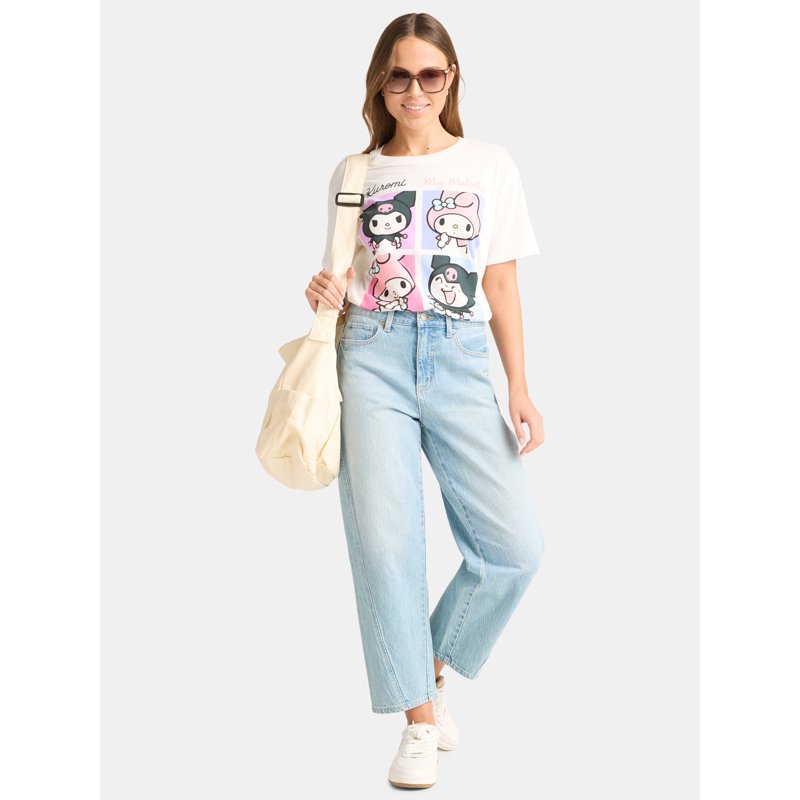 My Melody And Kuromi Women's Graphic Tee With Short Sleeves Sizes XXS-XXL