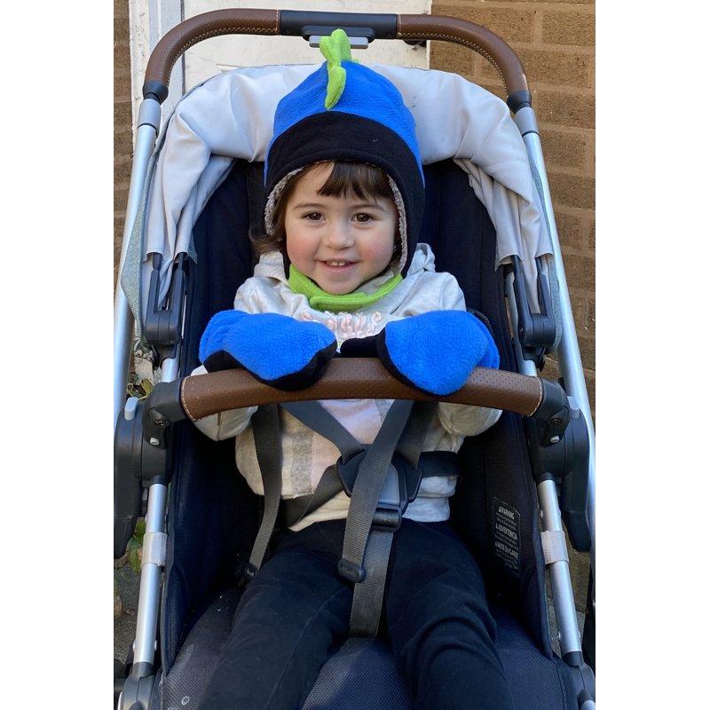 N'Ice Caps Toddler Boys Baby Fleece Dino Hat Mitten Winter Set Kids Warm Sherpa Lined