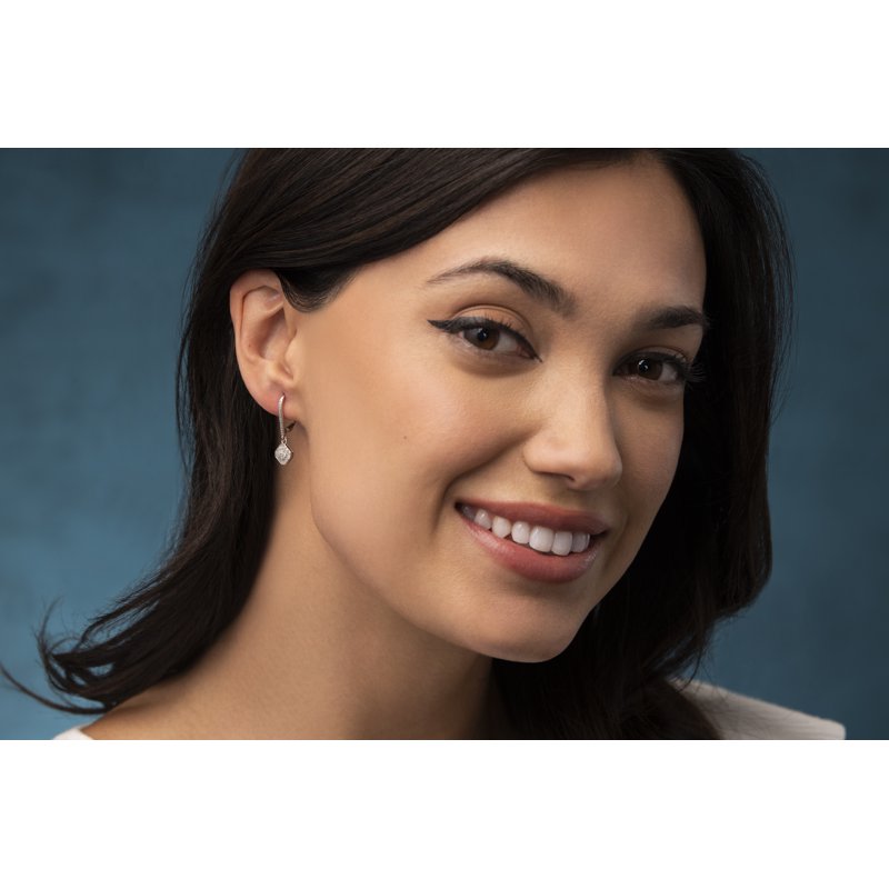 Natalia Drake Drop Dangle Leverback Diamond Earrings 1/4 Ct. T.w. 925 Sterling Silver Rhodium Plated