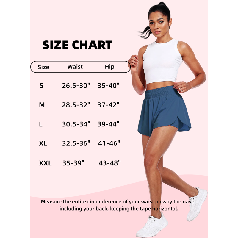 NELEUS Womens 2 In 1 Workout Yoga Shorts For Athletic Gym Running Casual Summer Short With Pocket Navy Blue US Size L