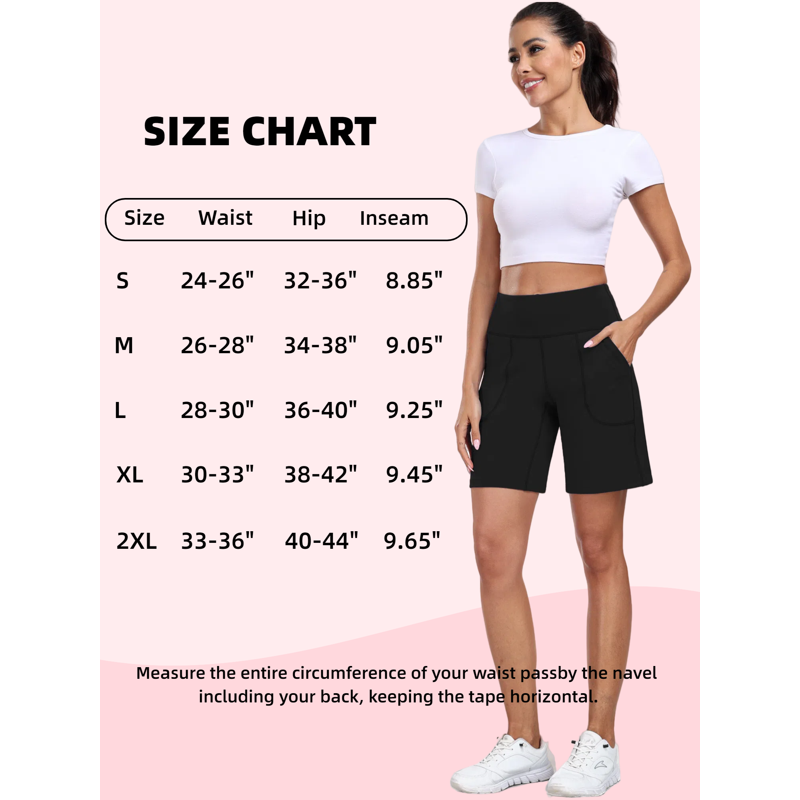 NELEUS Womens Workout Shorts Wide Leg Athletic Yoga Shorts High Waisted Short With Pockets Black US Size 2XL