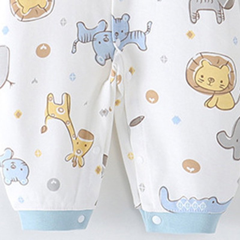 Newborn Baby Boys Girls Rompers V Neck Long Sleeve Toddler Romper Cute Print Side Tie Romper Jumpsuits Unisex Cotton Infant Clothes 0-9 Months