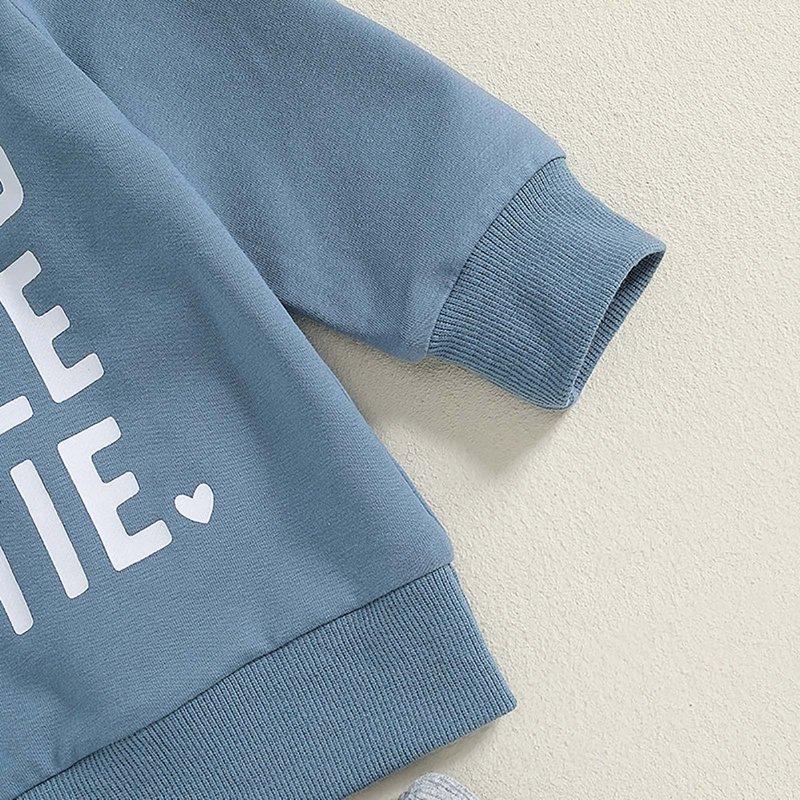 NIEWTR Toddler Baby Girl Fall Outfit Prints Long Sleeve Sweatshirt Stretch Camouflage Pants Set Cute Kids Winter Clothes(Z094-Blue 18-24 Months)