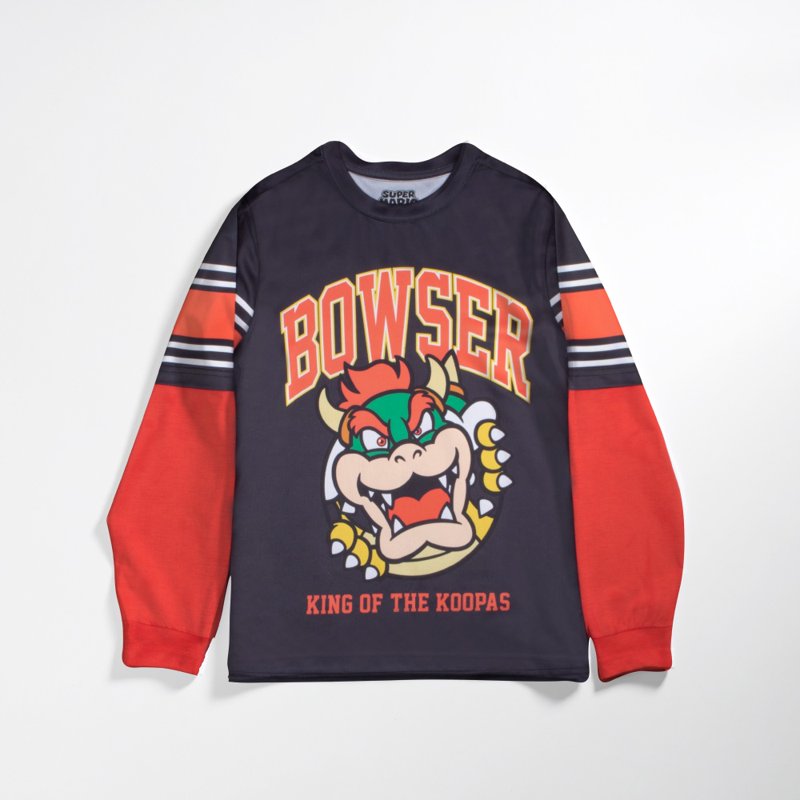 Nintendo Boys Super Mario 2-Piece Set – Long Sleeve T-Shirt & Joggers (Little & Big Boys) Bowser Design Sizes 4–16