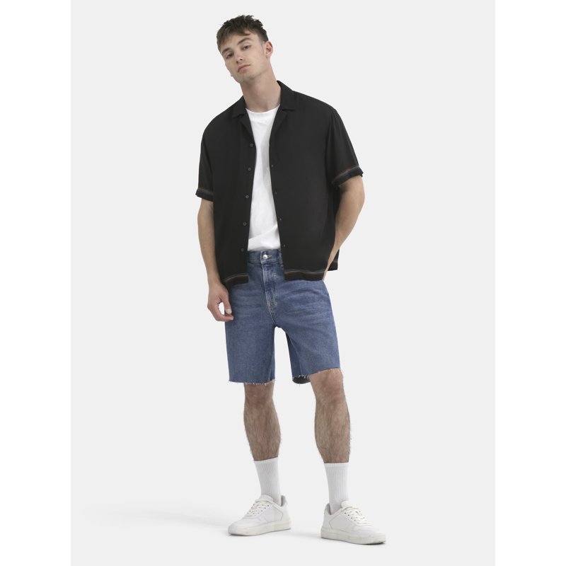 No Boundaries All Gender Pride Boxy Fit Cropped Button Front Shirt Men's Sizes XS-5XL