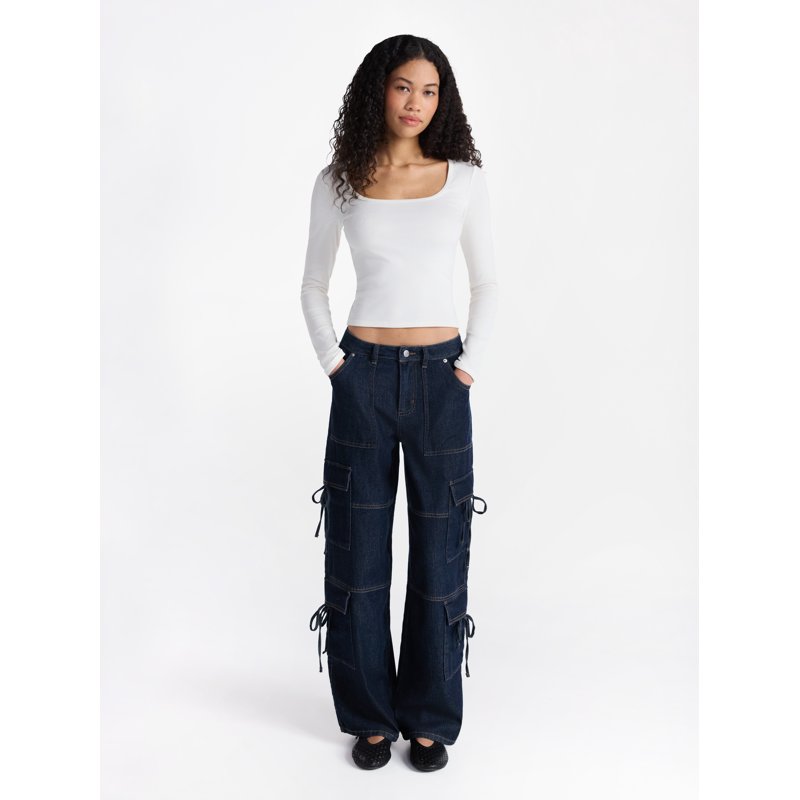 No Boundaries Bow Cargo Jeans 30.5” Inseam Women's