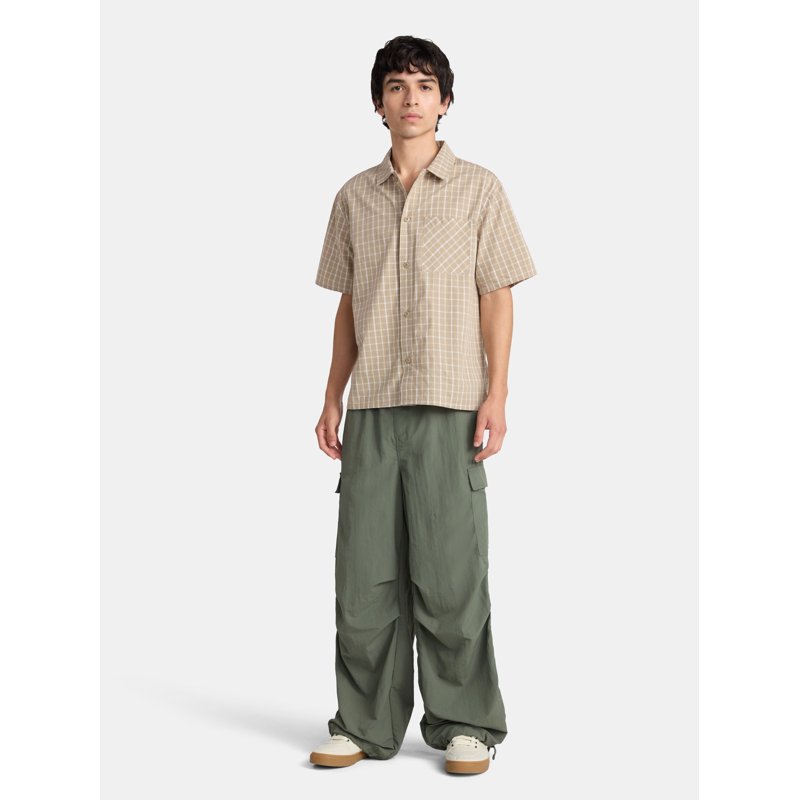 No Boundaries Boxy Button Down Shirt With Short Sleeves Men's And Big Men's