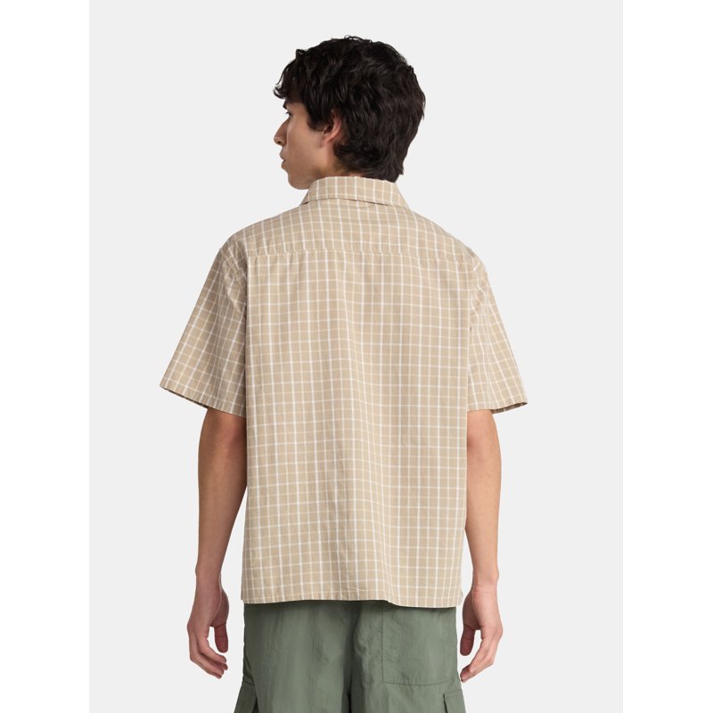 No Boundaries Boxy Button Down Shirt With Short Sleeves Men's And Big Men's