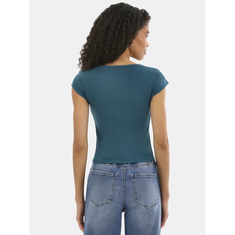 No Boundaries Cotton Henley Tee Women's