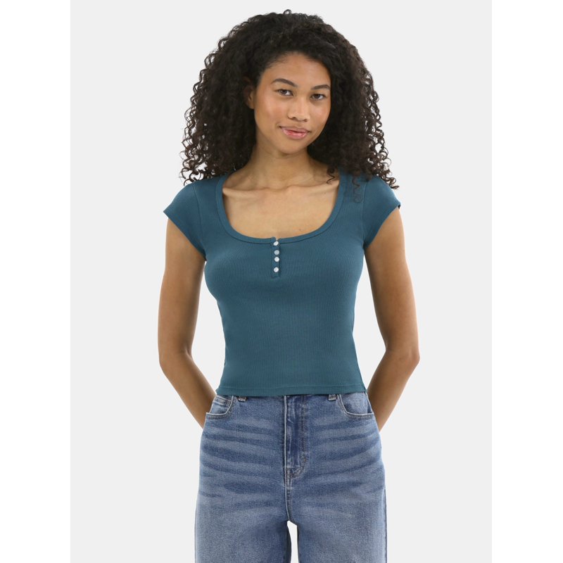 No Boundaries Cotton Henley Tee Women's