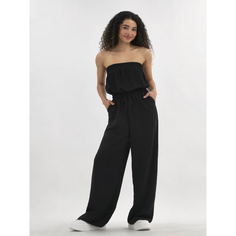 No Boundaries Crinkle Strapless Jumpsuit Women's