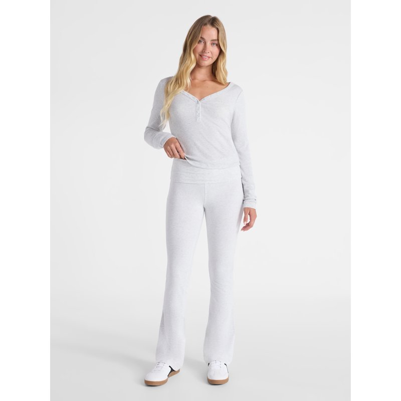 No Boundaries Flare Pants With Foldover Waistband Women's