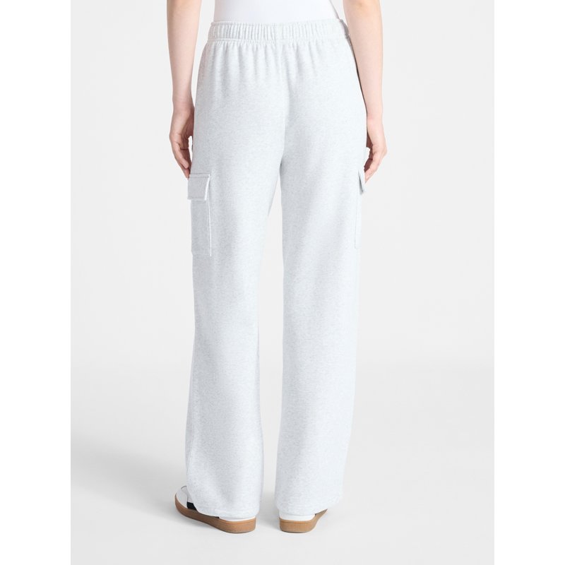 No Boundaries Fleece Cargo Wide-Leg Pants 30'' Inseam Women's