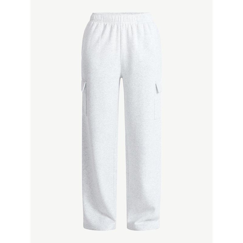 No Boundaries Fleece Cargo Wide-Leg Pants 30'' Inseam Women's