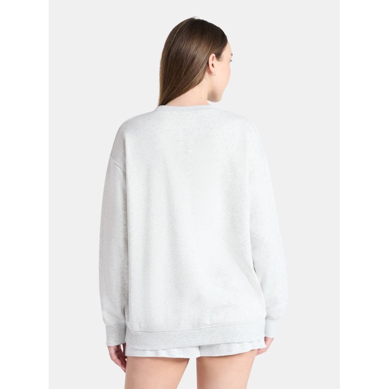 No Boundaries Fleece Oversized Sweatshirt With Long Sleeves Women’s