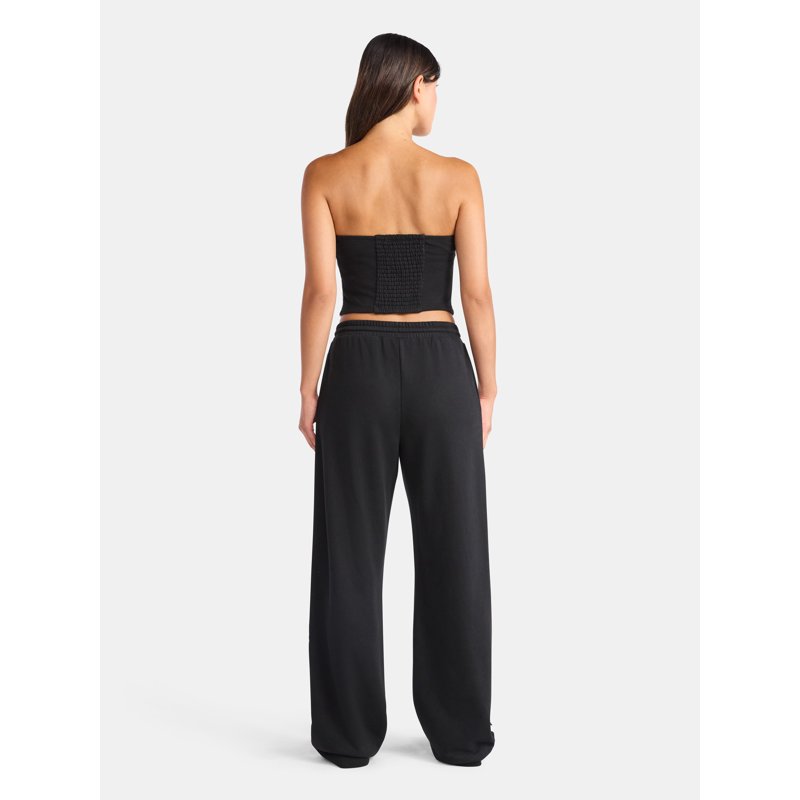 No Boundaries French Terry Tube Top And Pants Set 2-Piece Women's