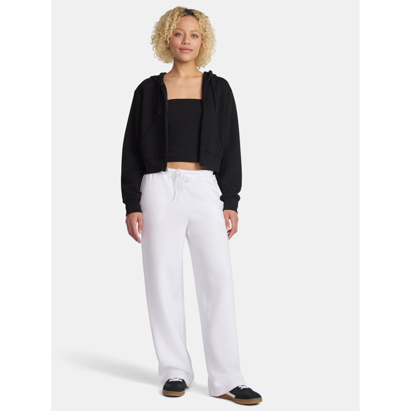 No Boundaries Game Day Wide Leg Fleece Joggers 30'' Inseam Women's