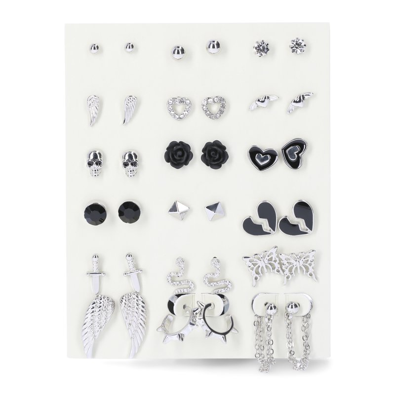 No Boundaries Hearts and Angel Wings Earrings 18-Pack Women’s